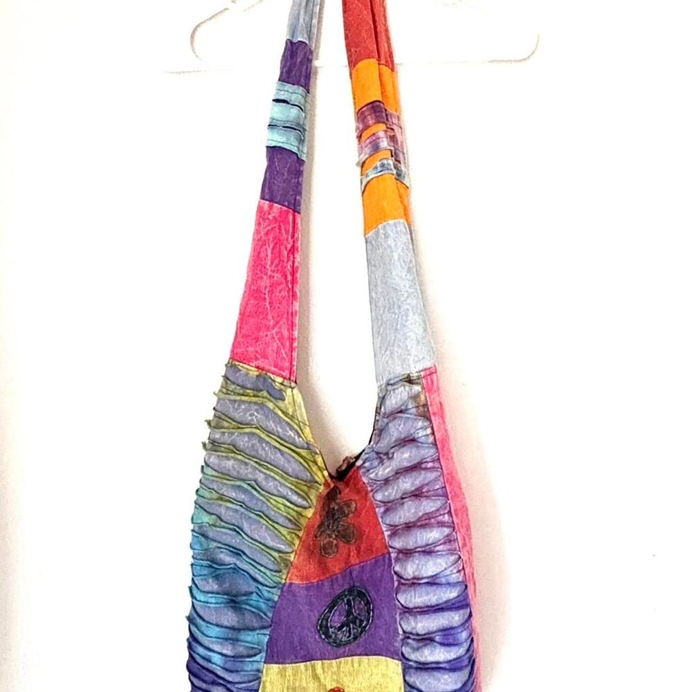 Vintage India Boutique Patchwork Boho Hippie Hobo Sling Bag Crossbody